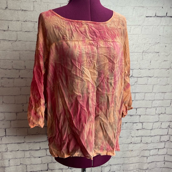Gypsy 05 size medium pink tie dyed silk blouse - Picture 1 of 6